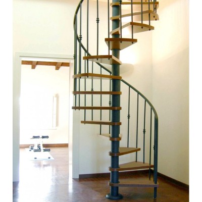 винтовая лестница с металлическим поручнем emme-87